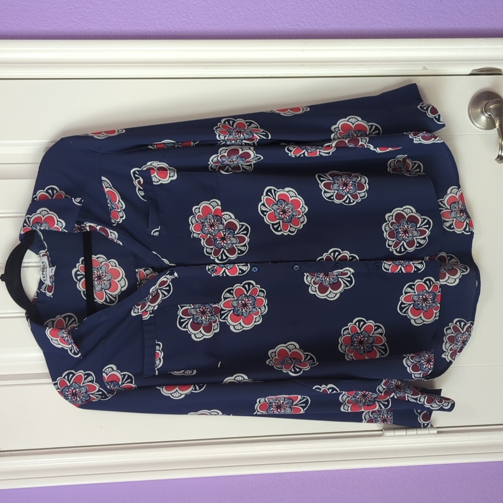 Express Portofino Floral Blouse L